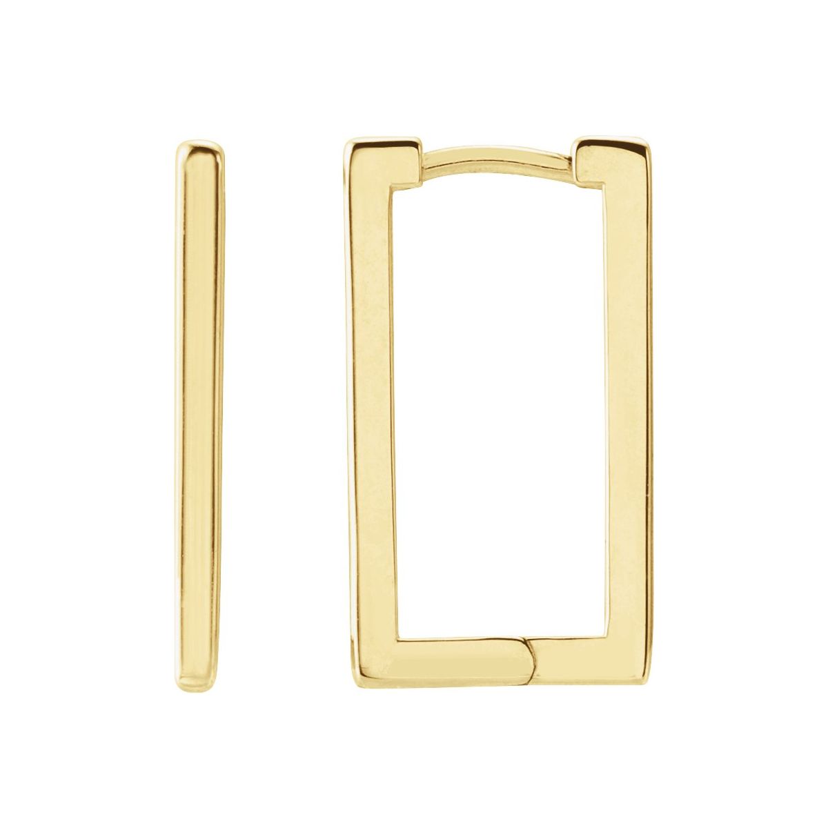 Geometric Hinged Hoop Earrings (15 X 11 Mm)