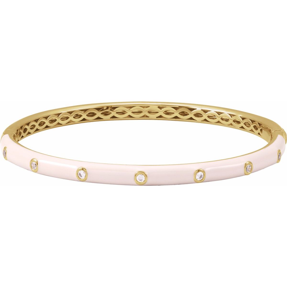 Accented Bangle Bracelet - 14K Yellow Gold - Series BRC958