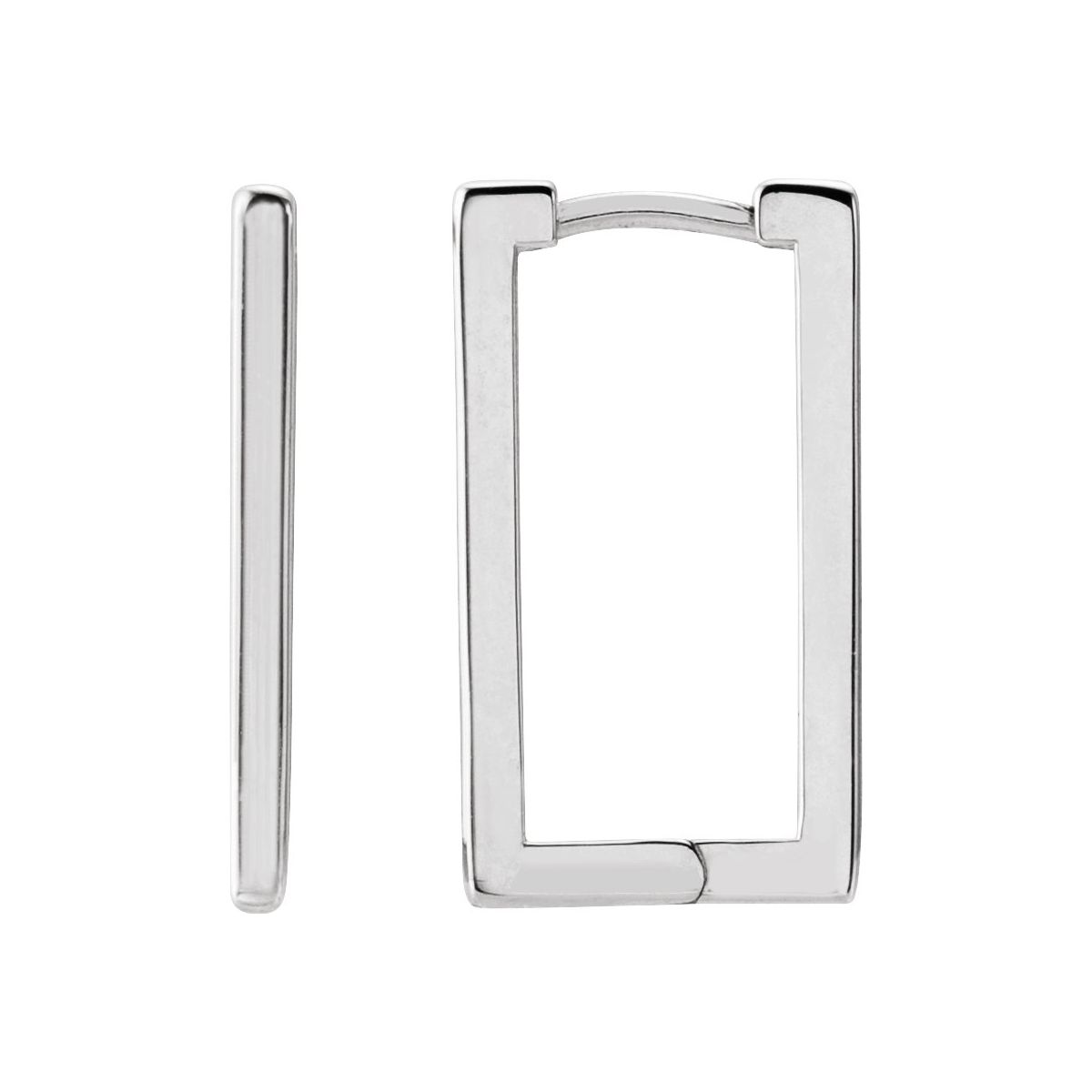 Geometric Hinged Hoop Earrings (20 X 11 Mm)