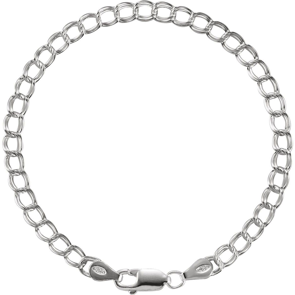 4 mm Double Link Curb Chain Bracelet (4 Mm / 7 In) - gallery - Series CH330