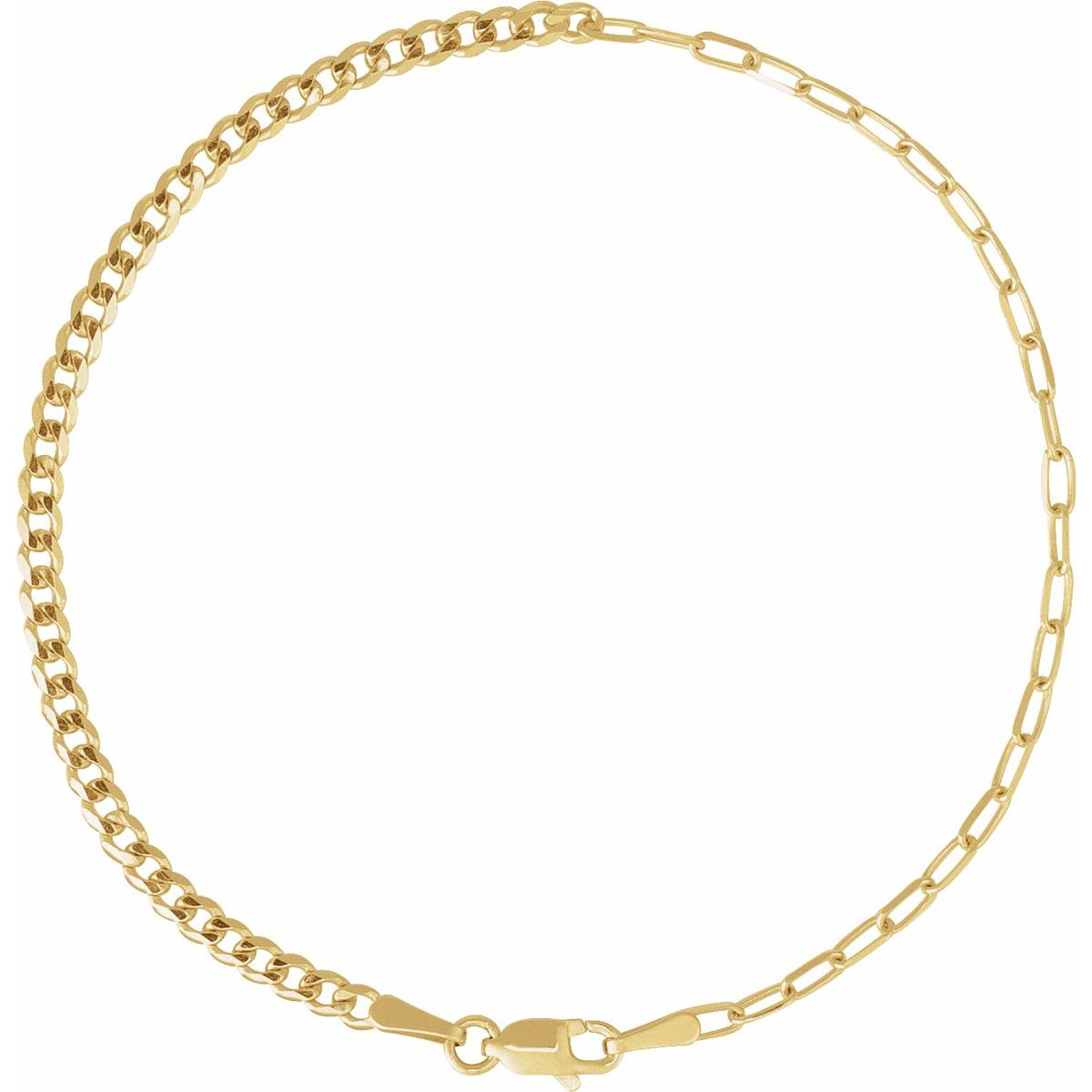 2.7 mm Curb & Paperclip-Style Chain Bracelet (2.7 Mm / 7 In) - gallery - Series CH1247
