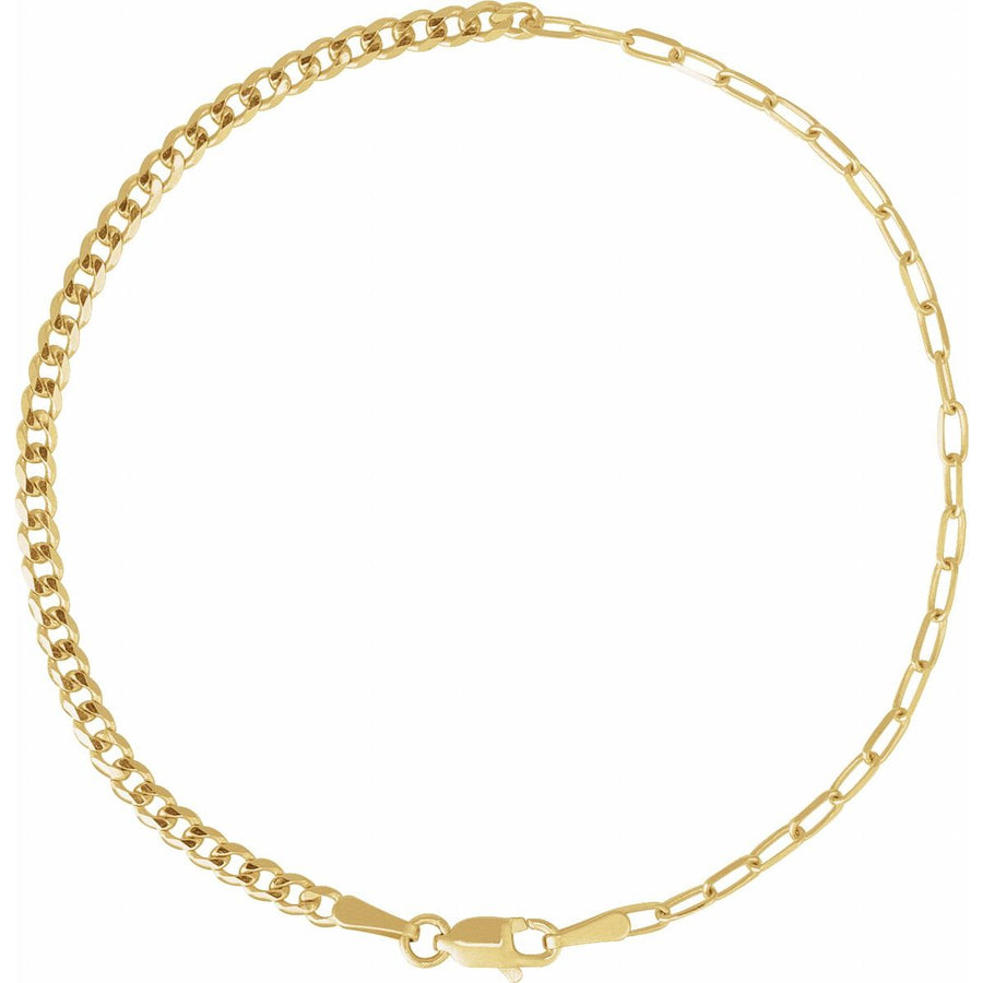2.7 mm Curb & Paperclip-Style Chain Bracelet (2.7 Mm / 7 In) - gallery - Series CH1247