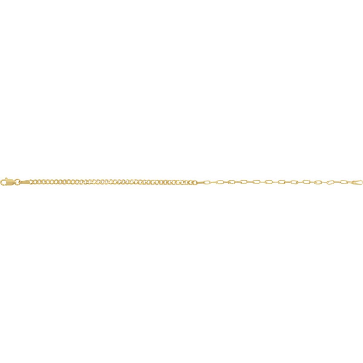 2.7 mm Curb & Paperclip-Style Chain Bracelet (2.7 Mm / 7 In) - gallery - Series CH1247