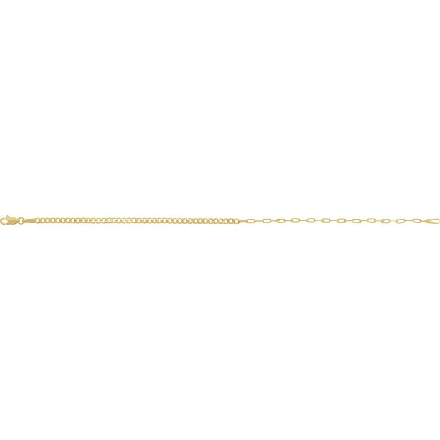 2.7 mm Curb & Paperclip-Style Chain Bracelet (2.7 Mm / 7 In) - gallery - Series CH1247