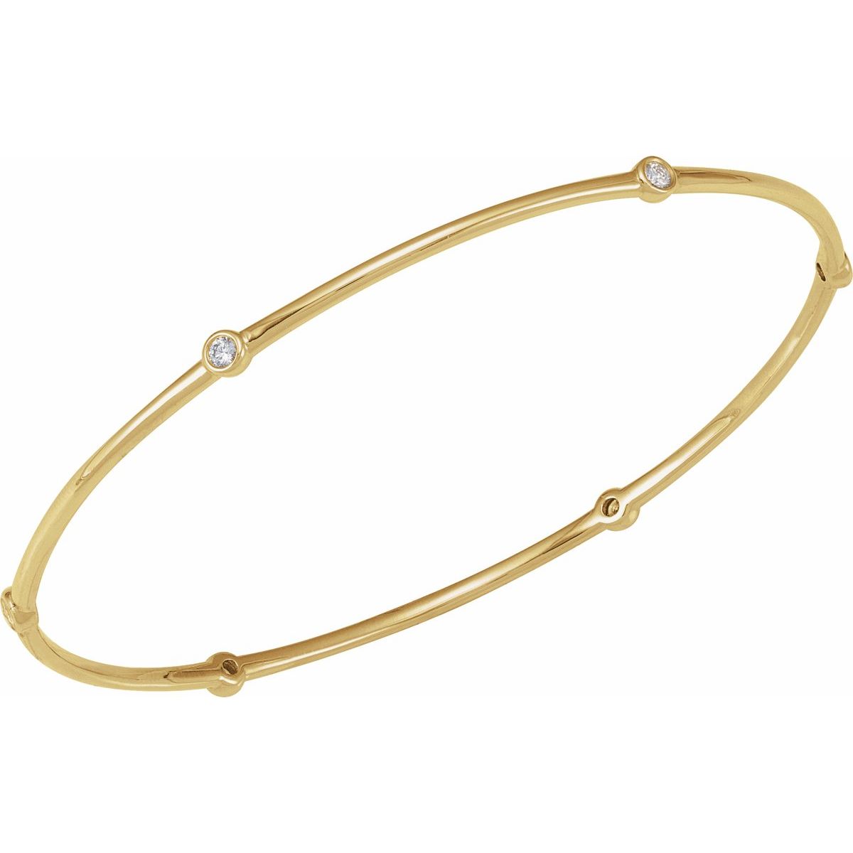 Bezel-Set Bangle Bracelet - gallery - Series BRC763