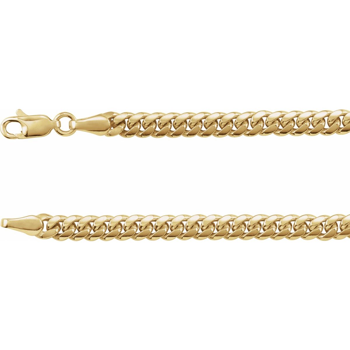 5 mm Miami Cuban Curb Chain Bracelet (4.35 Mm / 8 In) - 14K Yellow Gold - Series CH1244
