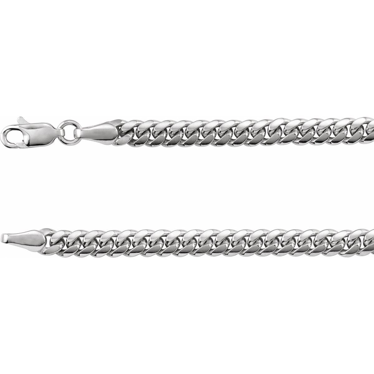 5 mm Miami Cuban Curb Chain Bracelet (4.35 Mm / 8 In) - Sterling Silver - Series CH1244