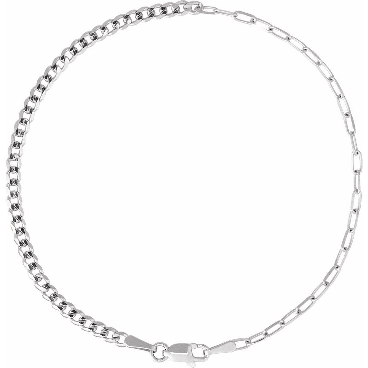 2.7 mm Curb & Paperclip-Style Chain Bracelet (2.7 Mm / 7 In) - gallery - Series CH1247