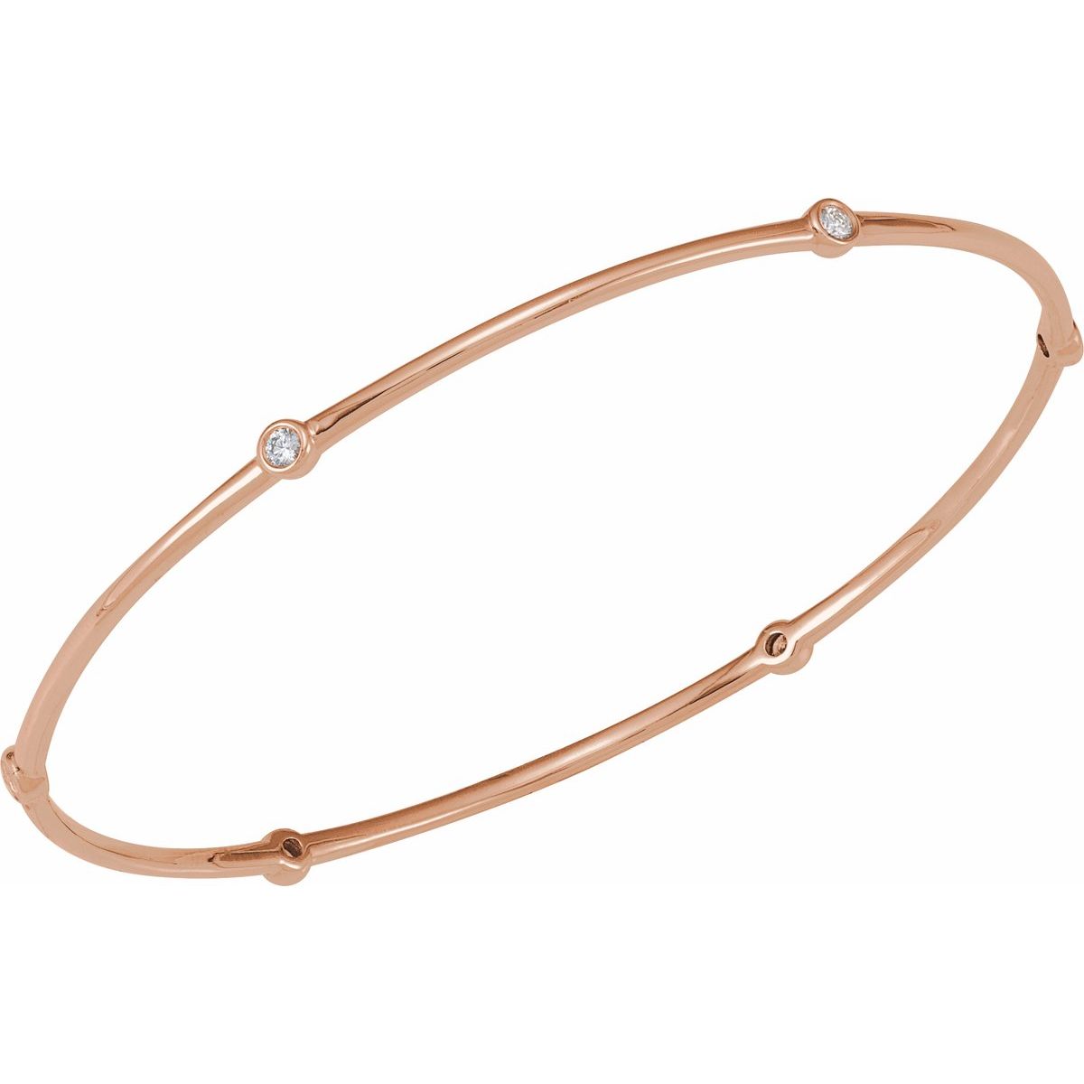 Bezel-Set Bangle Bracelet - gallery - Series BRC763