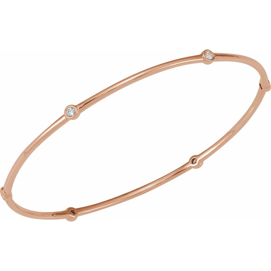 Bezel-Set Bangle Bracelet - gallery - Series BRC763