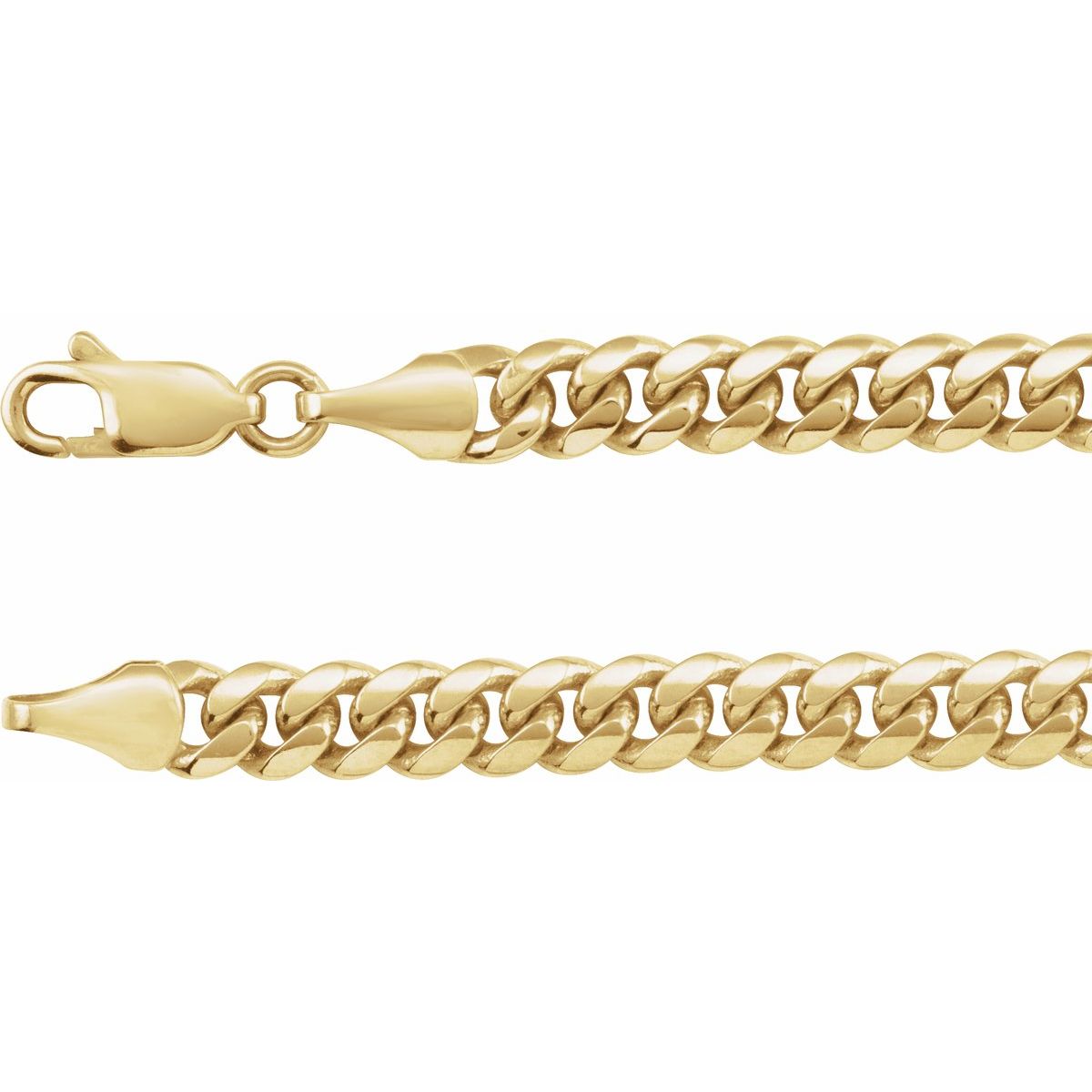 5 mm Miami Cuban Curb Chain Bracelet (5 Mm / 8 In) - 14K Yellow Gold - Series CH1243