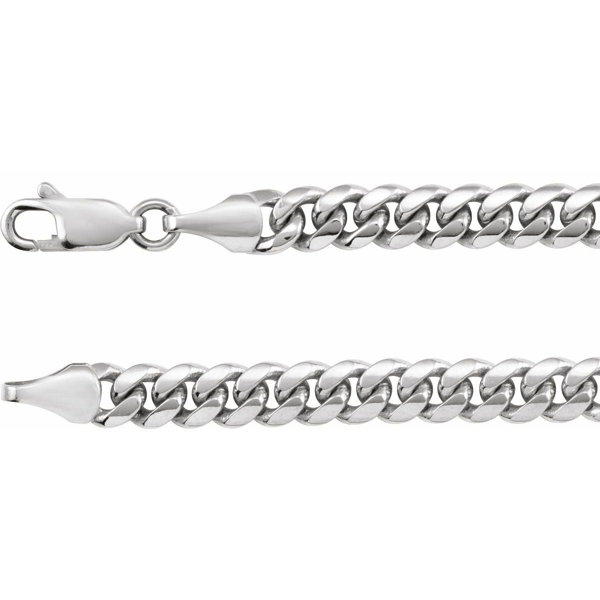 5 mm Miami Cuban Curb Chain Bracelet (5 Mm / 8 In) - Sterling Silver - Series CH1243