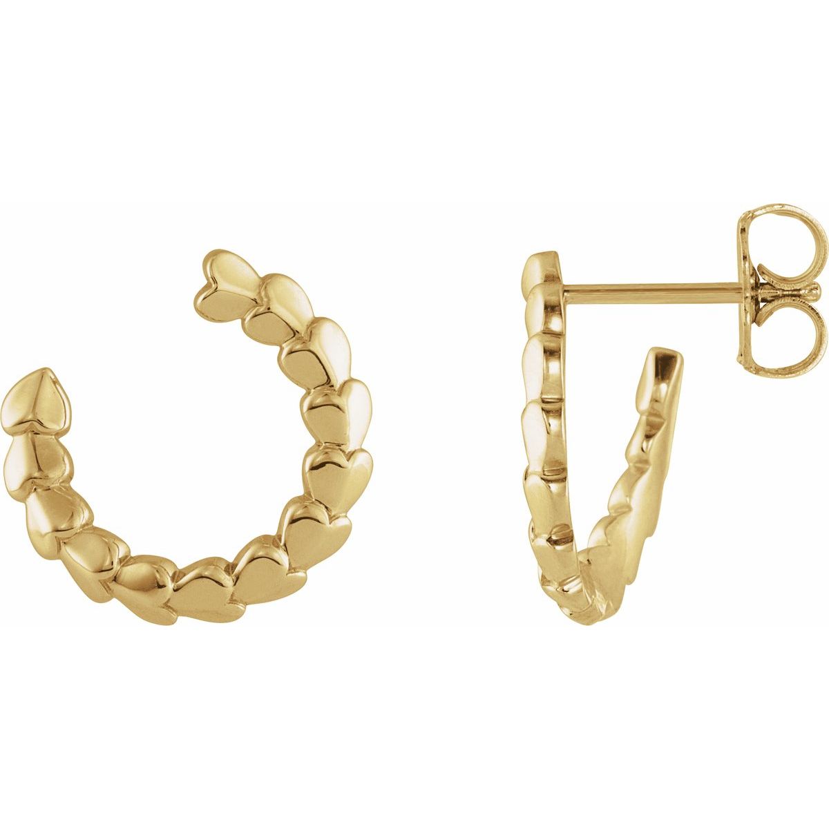 Front-Back Heart Hoop Earrings (14.2 Mm)