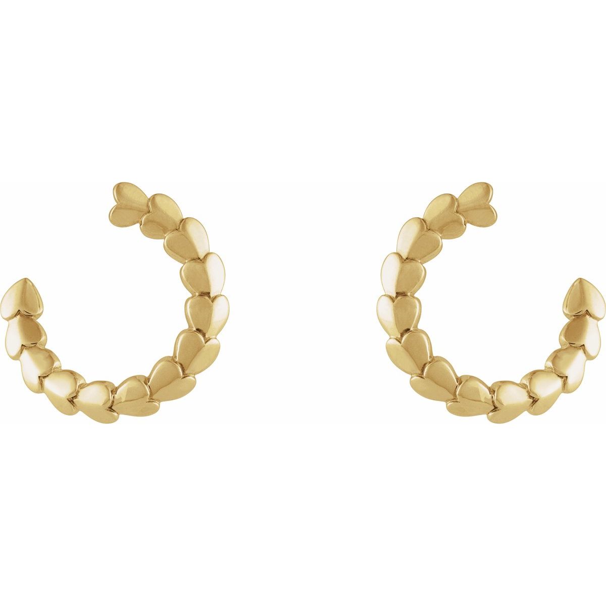 Front-Back Heart Hoop Earrings (14.2 Mm)