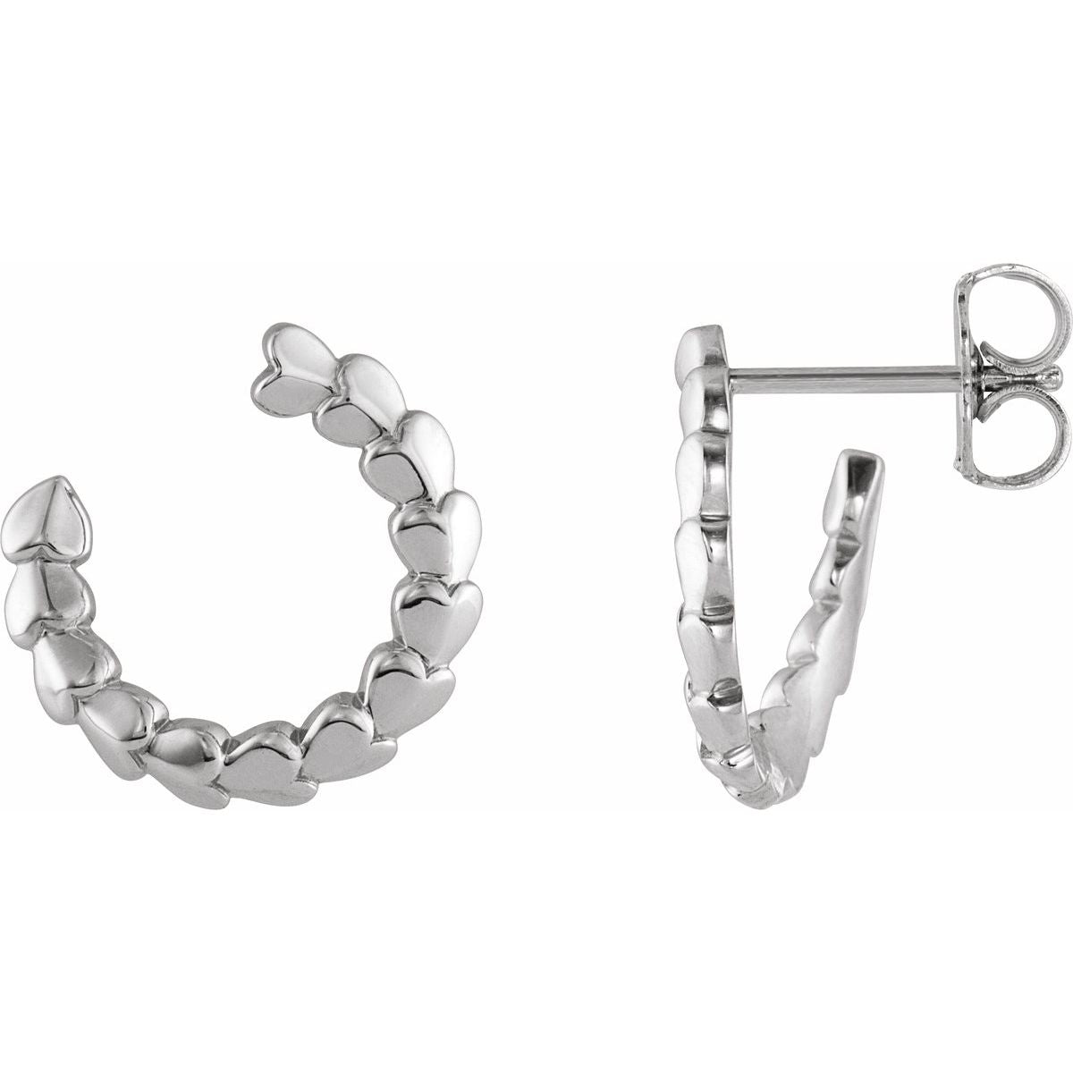 Front-Back Heart Hoop Earrings (14.2 Mm)