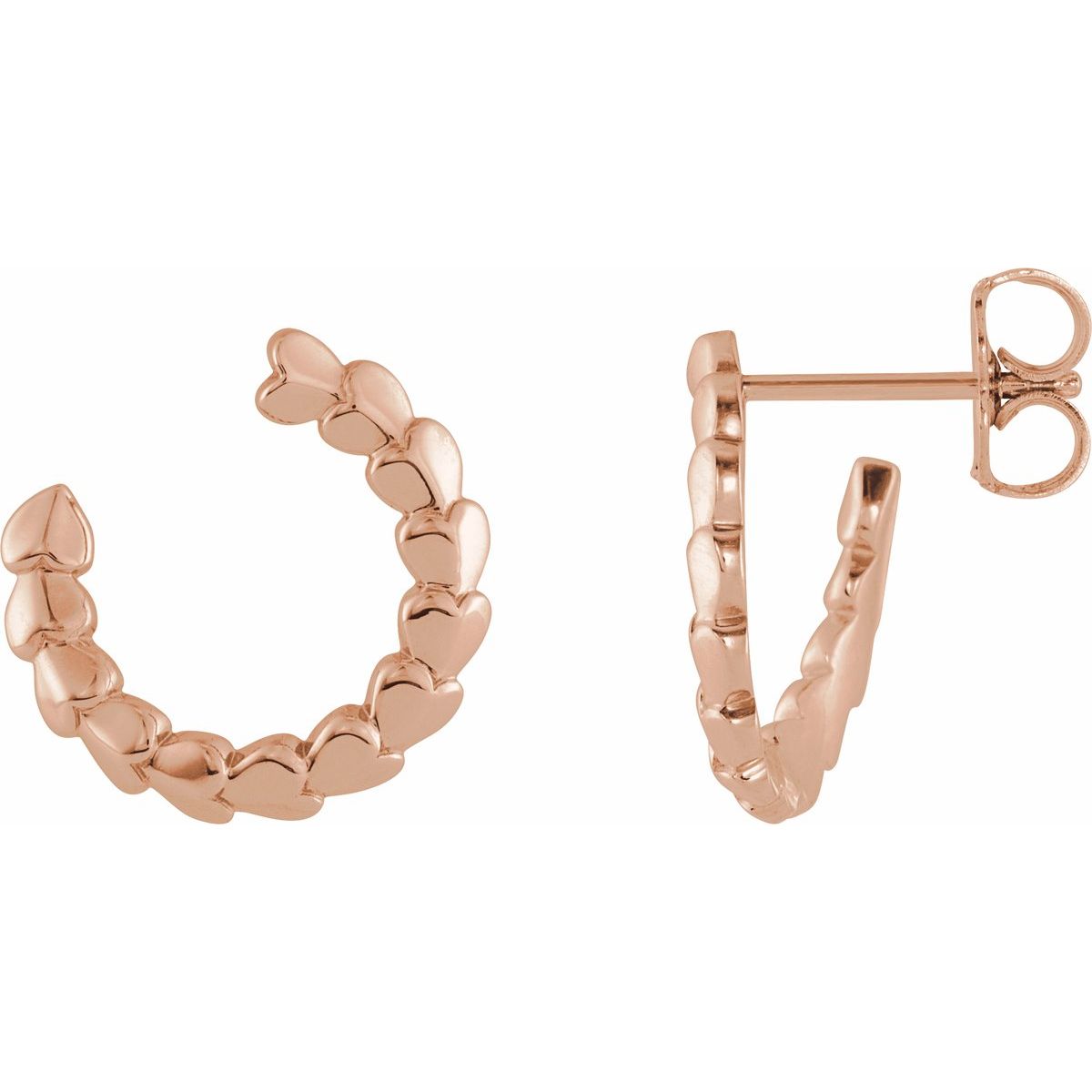 Front-Back Heart Hoop Earrings (14.2 Mm)