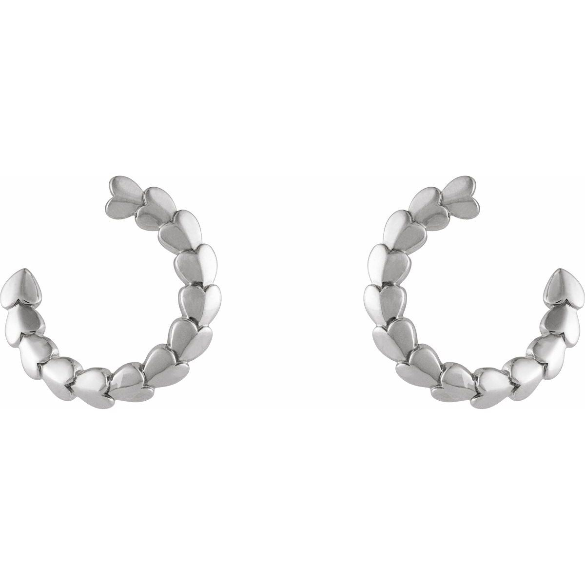 Front-Back Heart Hoop Earrings (14.2 Mm)