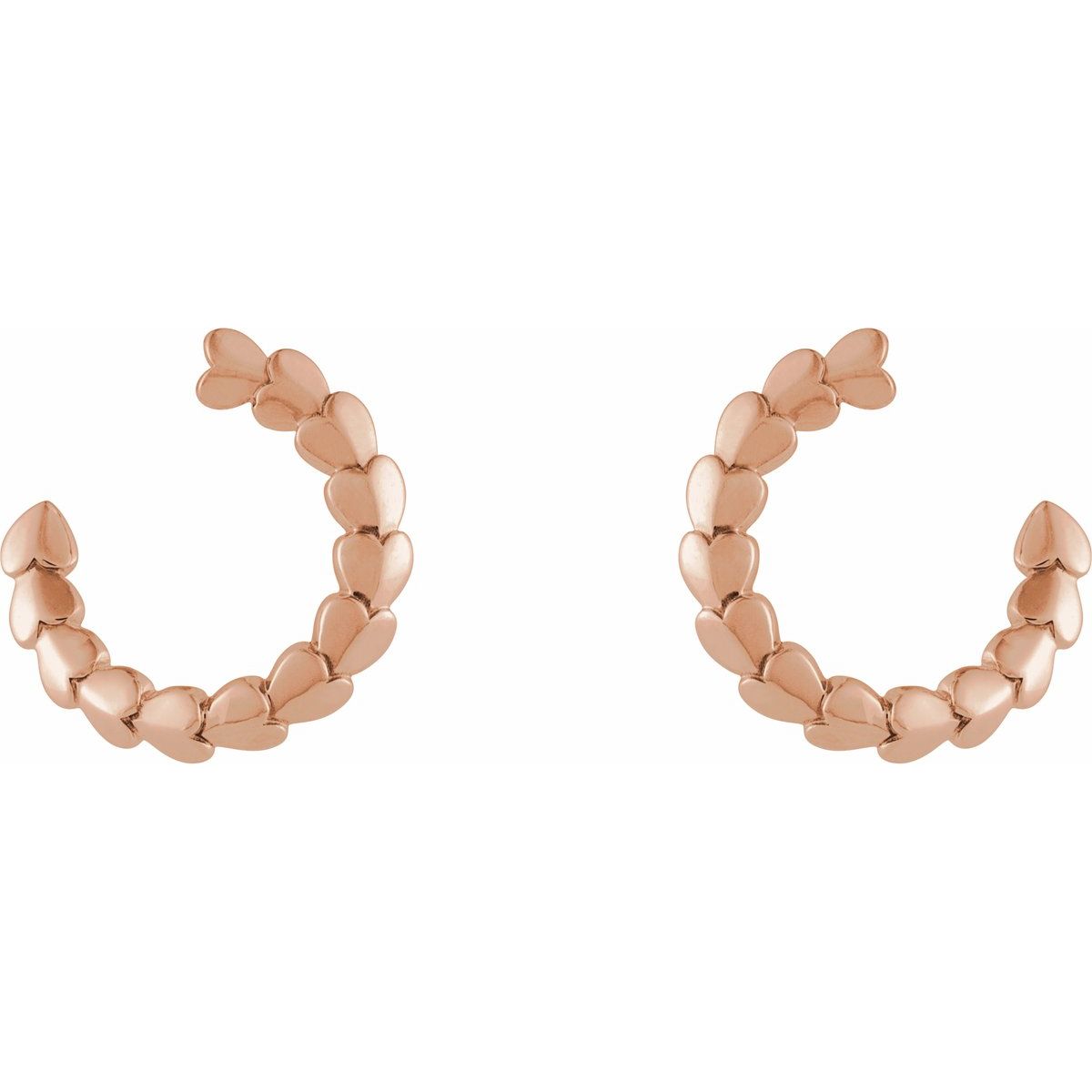 Front-Back Heart Hoop Earrings (14.2 Mm)