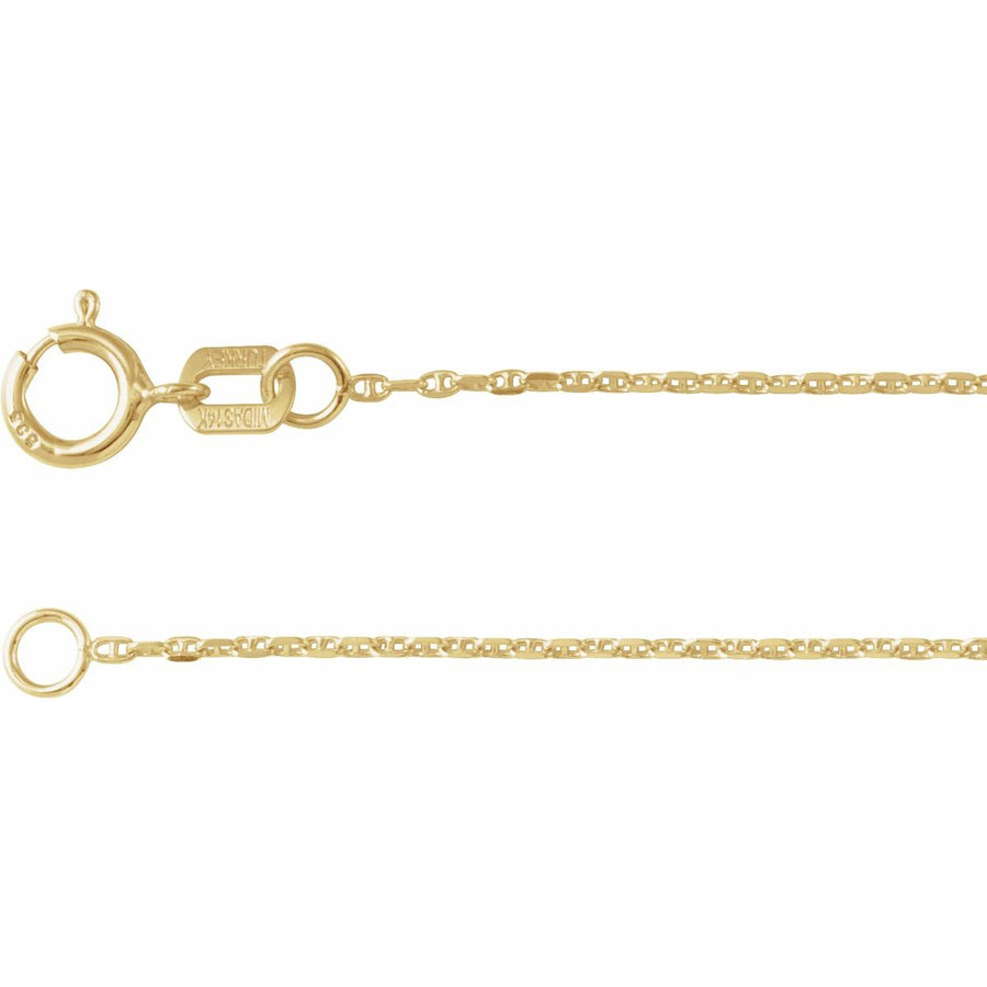1 mm Diamond-Cut Anchor Chain Bracelet (1 Mm / 7 In) - 14K Yellow Gold - Series CH1251