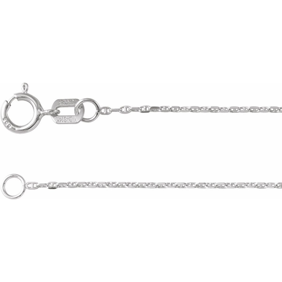 1 mm Diamond-Cut Anchor Chain Bracelet (1 Mm / 7 In) - 14K White Gold - Series CH1251
