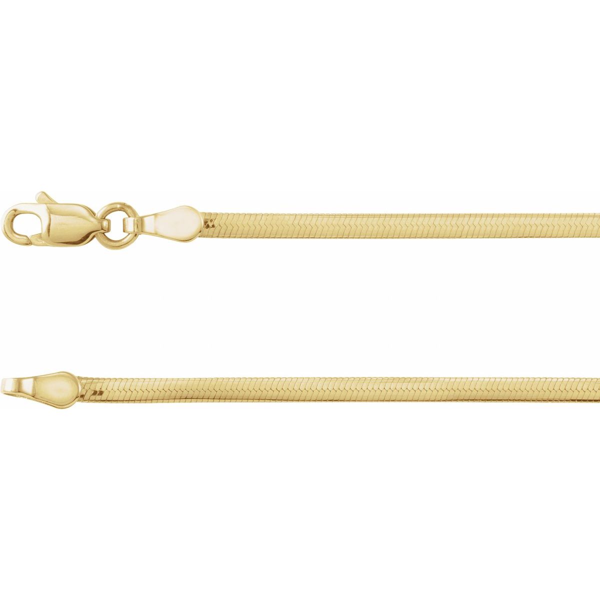 1.95 mm Oval Snake Chain Bracelet (1.95 Mm / 7 In) - 14K Yellow Gold - Series CH1250