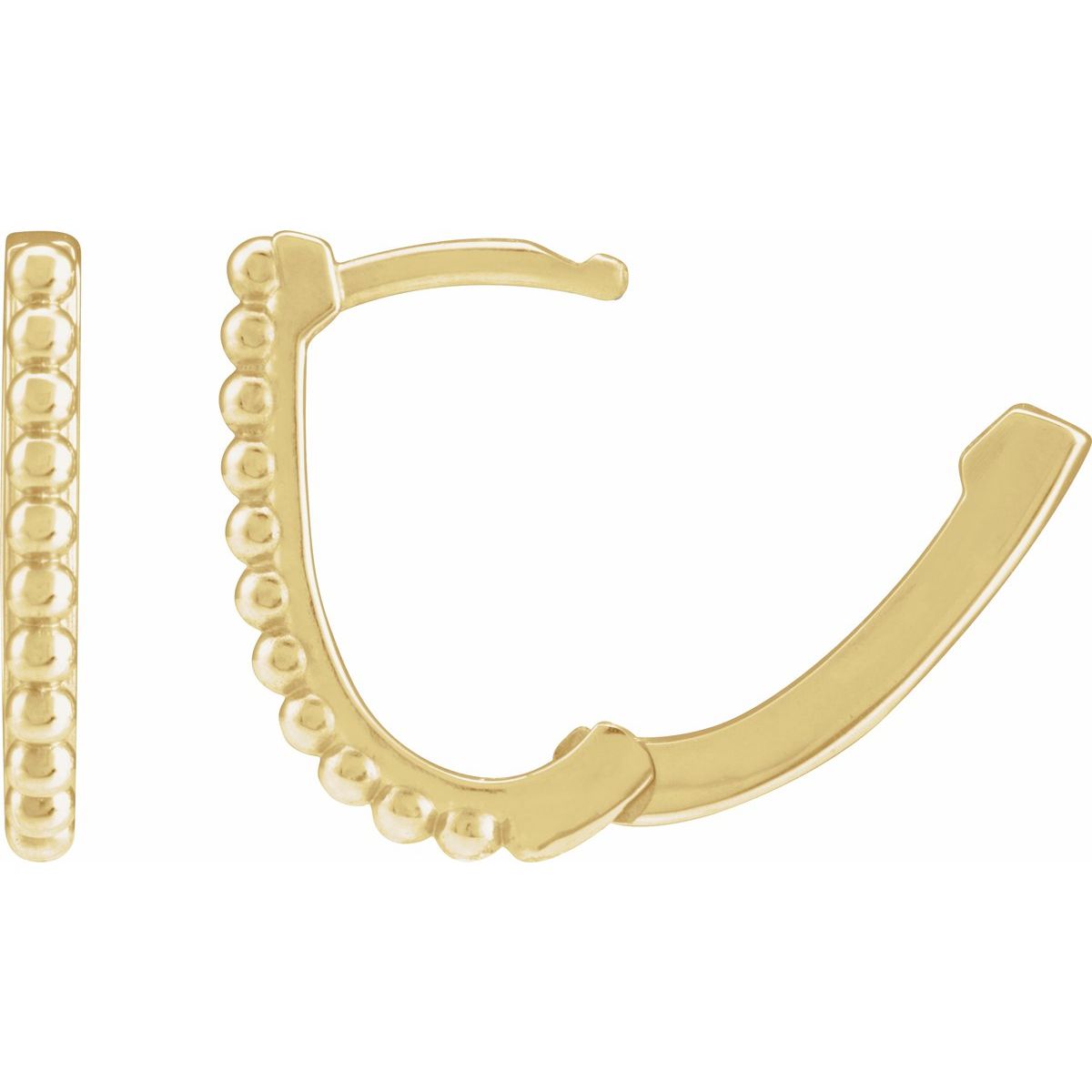 Beaded U-Hoop Earrings (10.6 X 10.25 Mm)