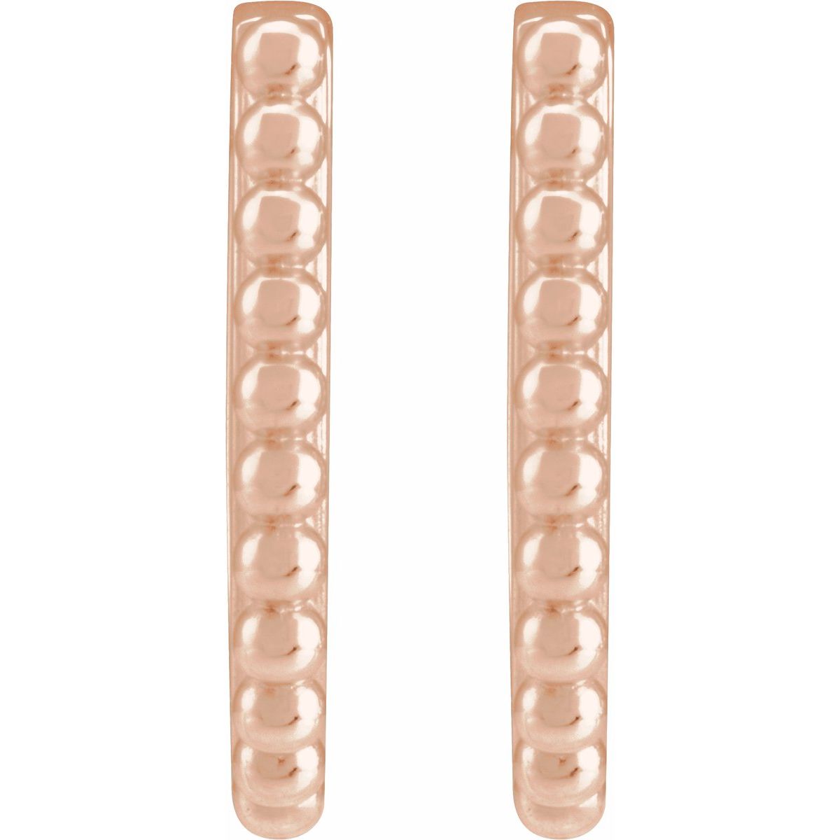 Beaded U-Hoop Earrings (10.6 X 10.25 Mm)