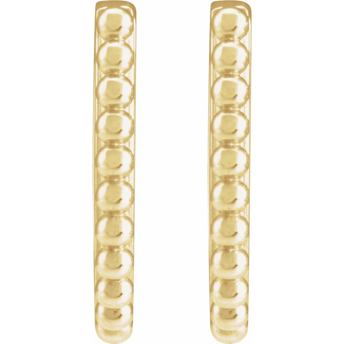 Beaded U-Hoop Earrings (10.6 X 10.25 Mm)