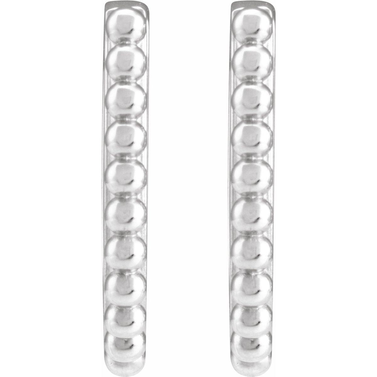 Beaded U-Hoop Earrings (10.6 X 10.25 Mm)
