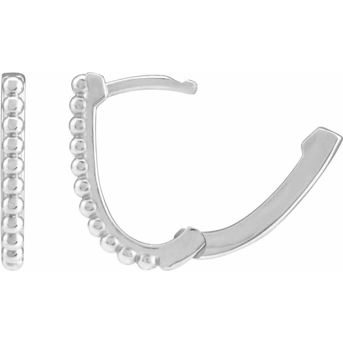 Beaded U-Hoop Earrings (10.6 X 10.25 Mm)