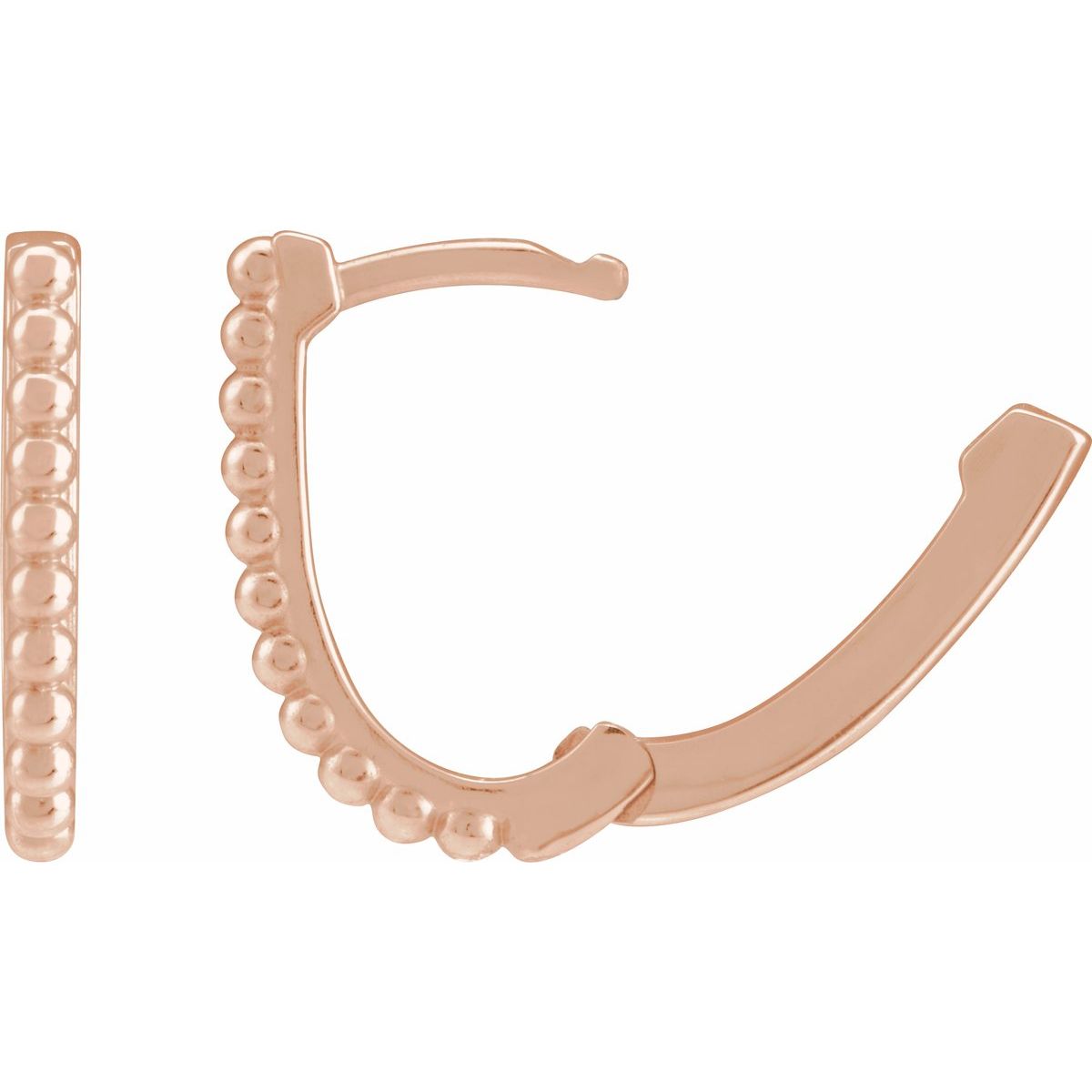 Beaded U-Hoop Earrings (10.6 X 10.25 Mm)