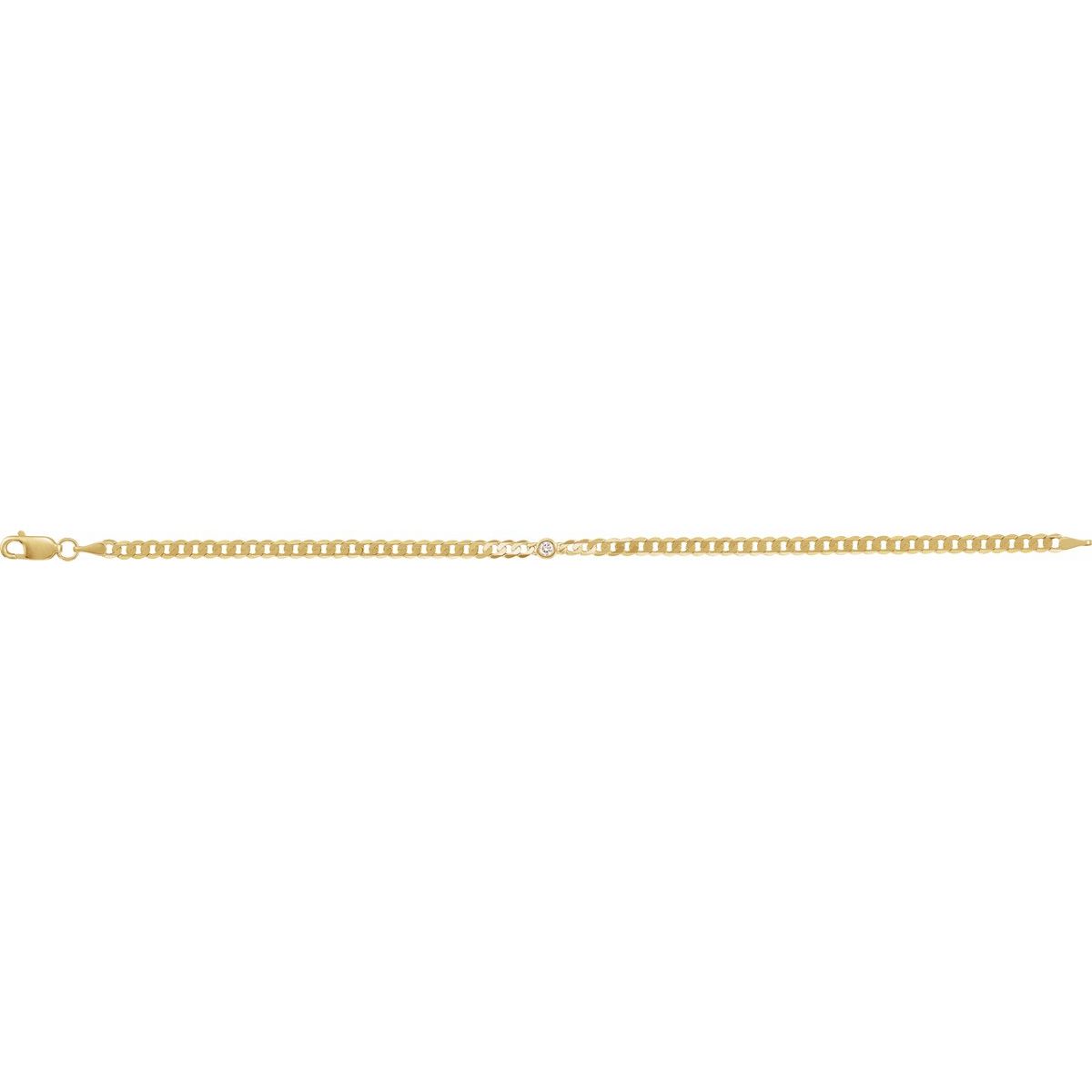 Bezel-Set Solitaire Curb Link Bracelet - gallery - Series BRC922
