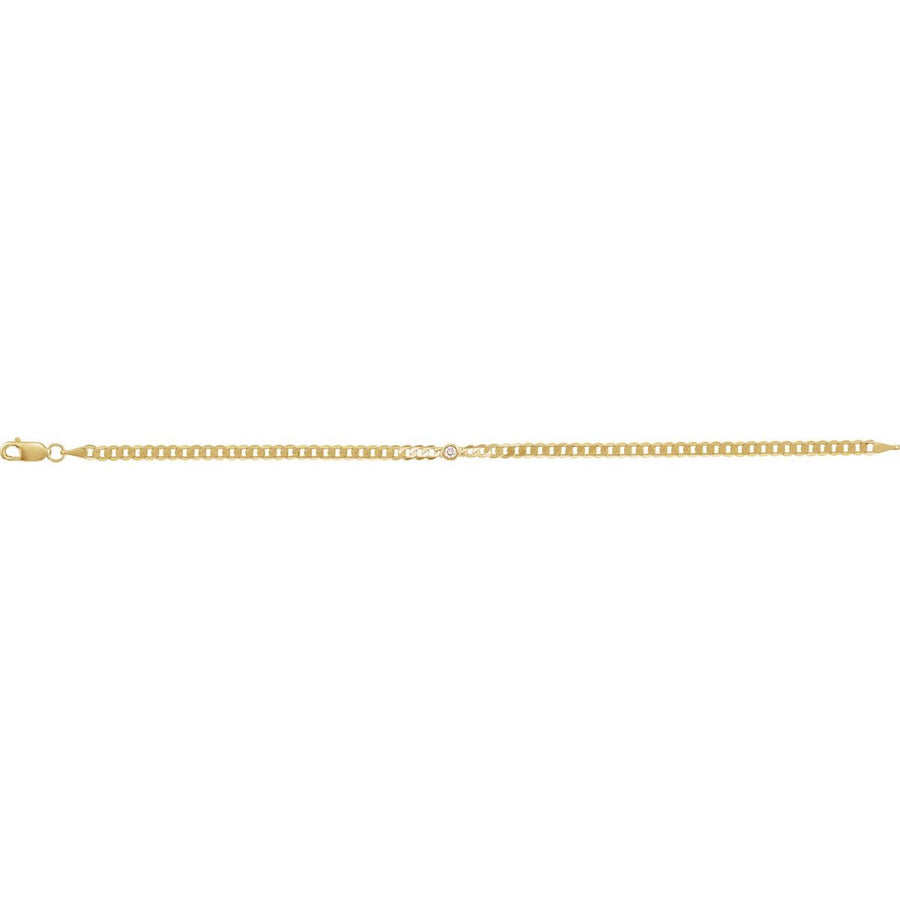 Bezel-Set Solitaire Curb Link Bracelet - gallery - Series BRC922