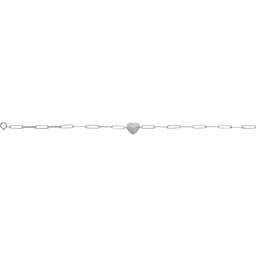 Accented Heart Paperclip-Style Bracelet - gallery - Series BRC976
