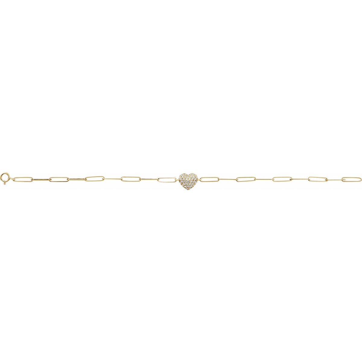 Accented Heart Paperclip-Style Bracelet - gallery - Series BRC976