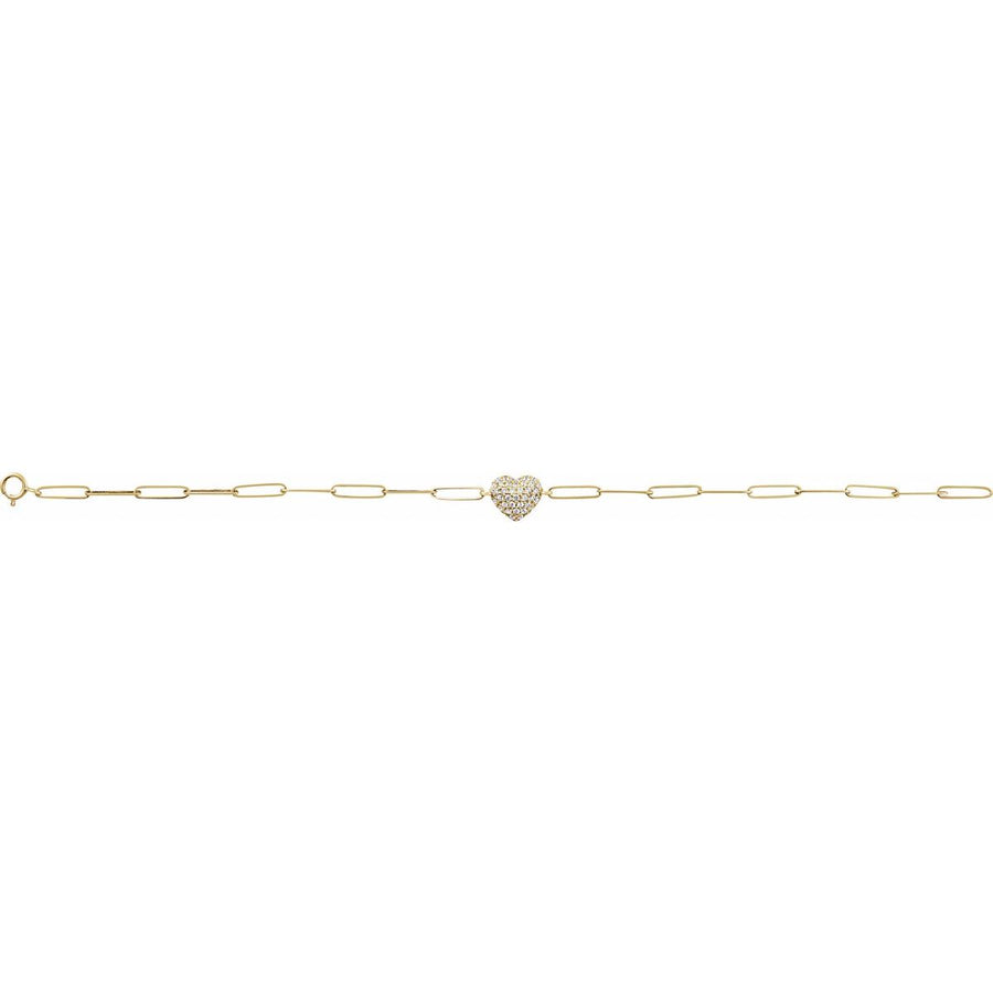 Accented Heart Paperclip-Style Bracelet - gallery - Series BRC976