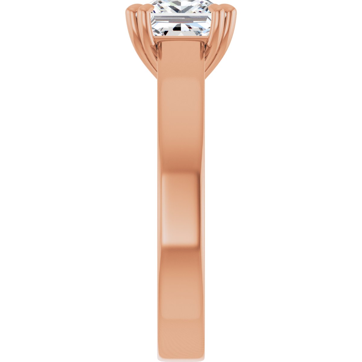 Square Double Claw-Prong Solitaire Engagement Ring Mounting - gallery - Series 126772