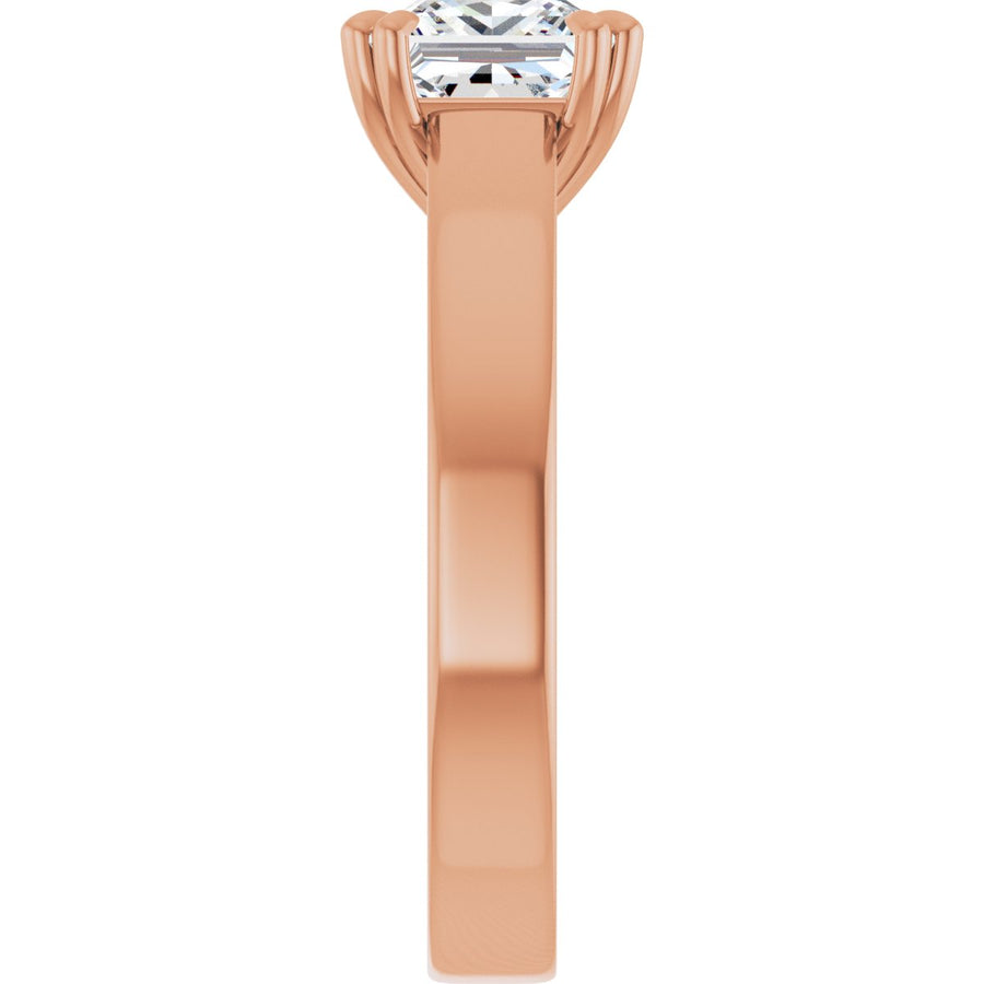 Square Double Claw-Prong Solitaire Engagement Ring Mounting - gallery - Series 126772