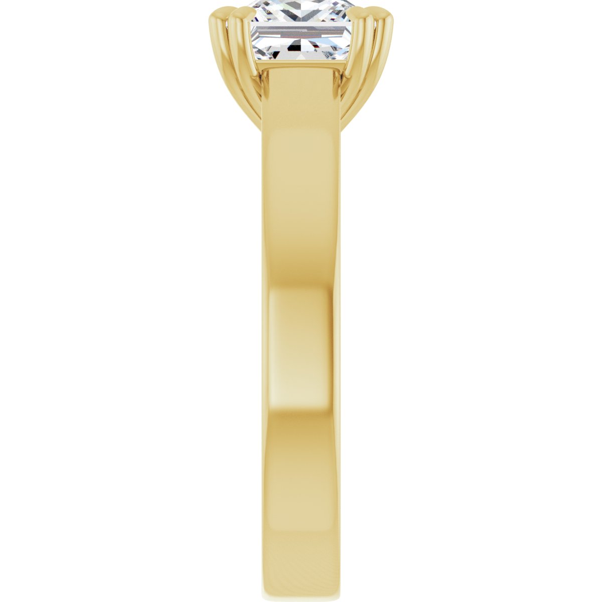 Square Double Claw-Prong Solitaire Engagement Ring Mounting - gallery - Series 126772