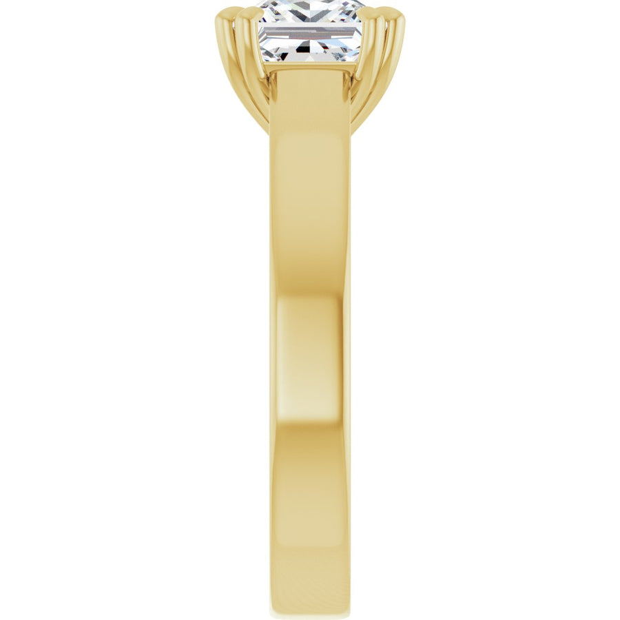 Square Double Claw-Prong Solitaire Engagement Ring Mounting - gallery - Series 126772