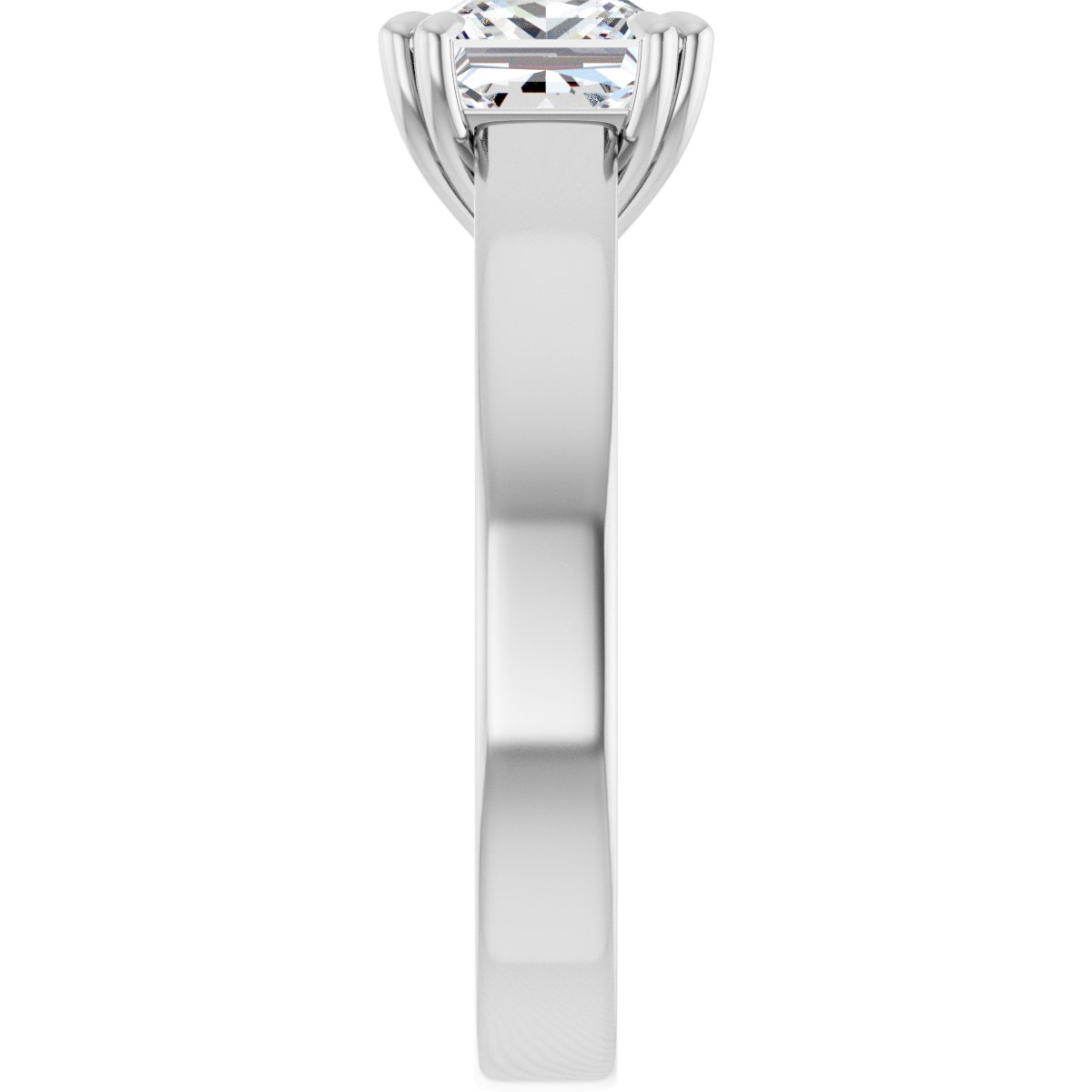 Square Double Claw-Prong Solitaire Engagement Ring Mounting - gallery - Series 126772