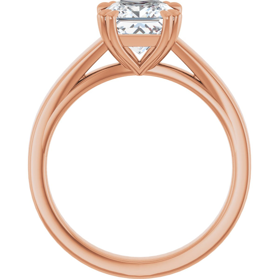 Square Double Claw-Prong Solitaire Engagement Ring Mounting - gallery - Series 126772