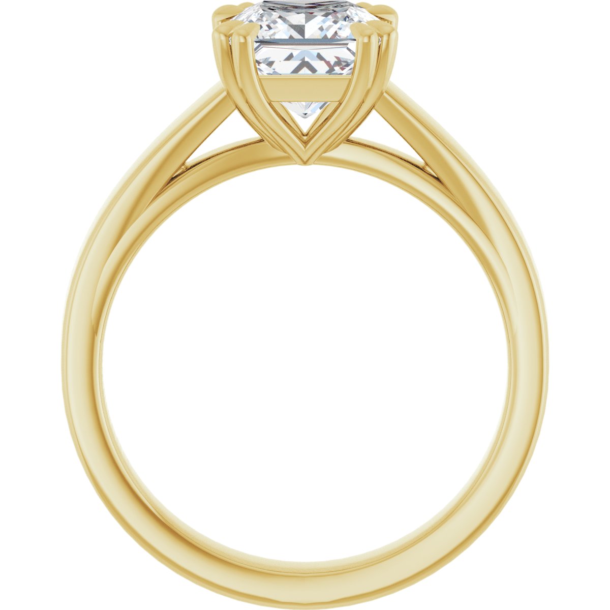 Square Double Claw-Prong Solitaire Engagement Ring Mounting - gallery - Series 126772