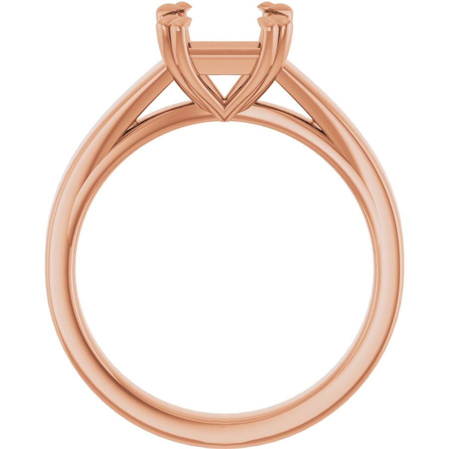Square Double Claw-Prong Solitaire Engagement Ring Mounting - gallery - Series 126772