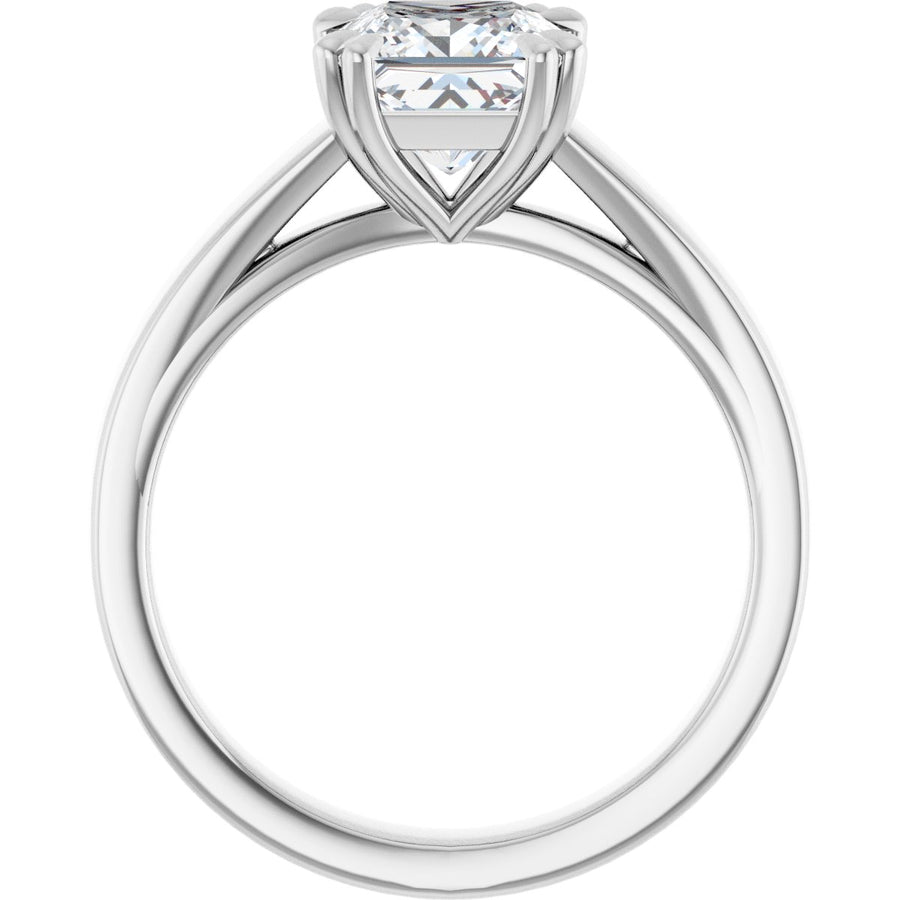 Square Double Claw-Prong Solitaire Engagement Ring Mounting - gallery - Series 126772