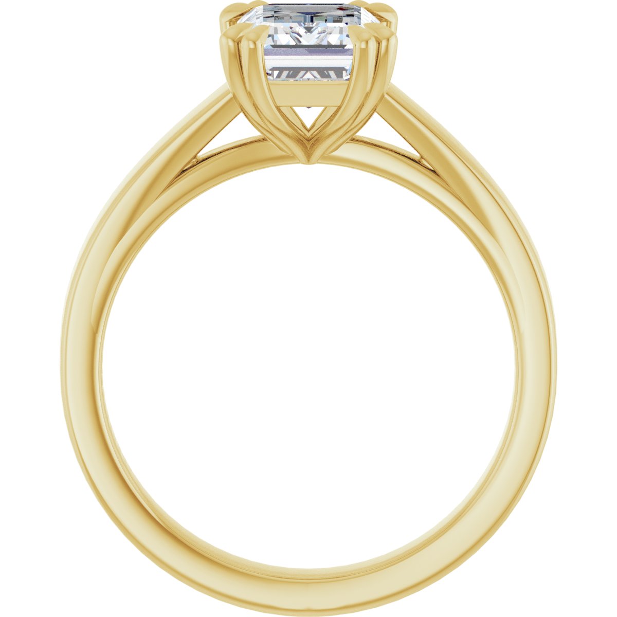 Emerald Double Claw-Prong Solitaire Engagement Ring Mounting - gallery - Series 126772