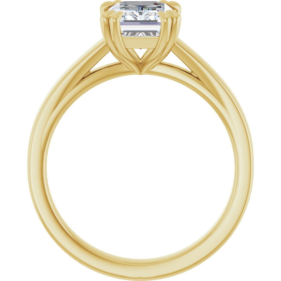 Emerald Double Claw-Prong Solitaire Engagement Ring Mounting - gallery - Series 126772