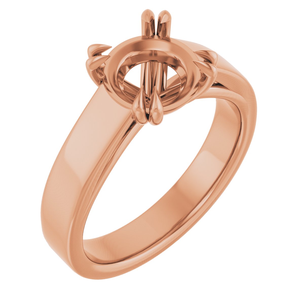 Round Double Claw-Prong Solitaire Engagement Ring Mounting - gallery - Series 126772