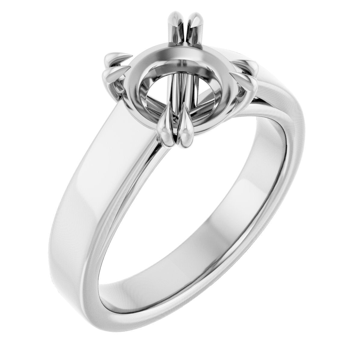 Round Double Claw-Prong Solitaire Engagement Ring Mounting - gallery - Series 126772