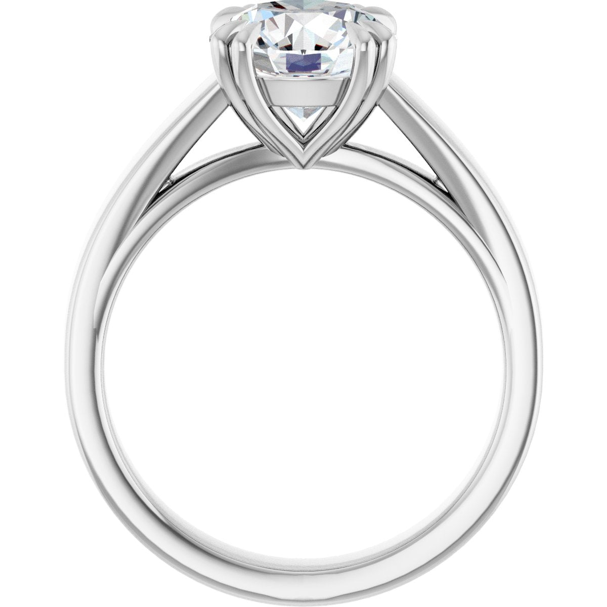 Round Double Claw-Prong Solitaire Engagement Ring Mounting - gallery - Series 126772